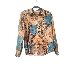 Chico's southwestern button up top size Large